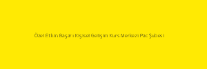 Özel Etkin Başarı Kişisel Gelişim Kurs Merkezi Pac Şubesi